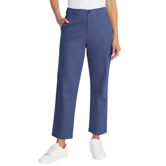 NWT G.H. Bass & Co. Women's Straight Leg Cotton Ankle Chino Pants - Picture 1 of 8